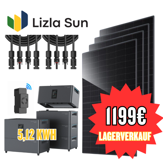 4x460W Premium Bifaziales Balkonkraftwerk mit 5,12kWh Speicher, Marstek Jupiter C plus