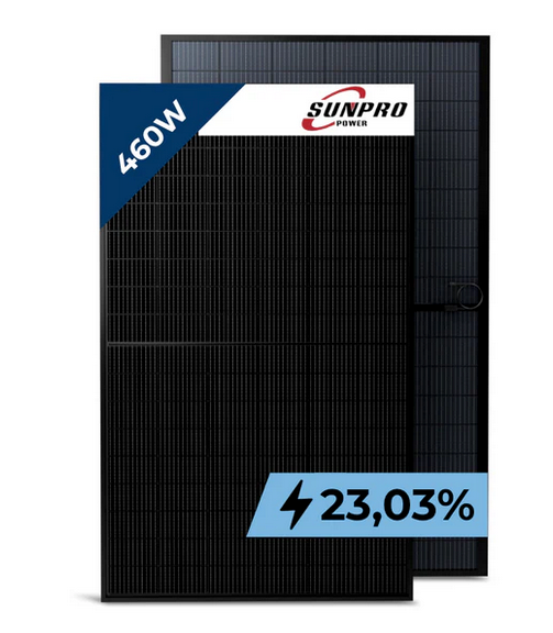 Sunpro 460W Solarmodul Bifazial TOPCon Glas-Glas Transparent 23% Wirkungsgrad